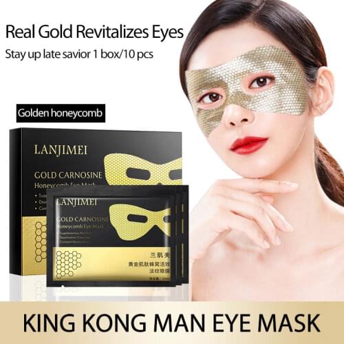 10pcs/set Eye Mask Golden Carnosine Honeycomb Remove Dark Circle Hydrating Anti-Wrinkles Eye Care Individual Package TSLM1