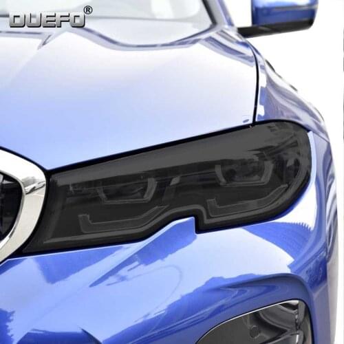 2Pcs TPU Sticker Car Headlight Protective Film Transparent Black For BMW 3 Series F30 F31 G20 G21 G28 F34 GT Accessories
