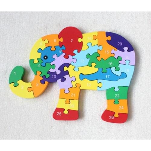 24 Kinds ABC Animal 3D Puzzle Board Game For Children Best Gift High Quality Wooden Easy Game