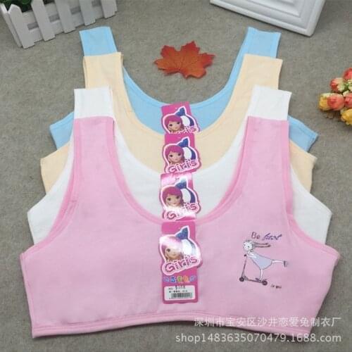 5PCS Teen Bra Girl Vest Girls Printing Underwear Bra Vest Children Underclothes Sport Undies Bra Vest Children Teenage Clothing