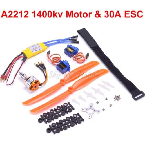 A2212 2212 1400KV Brushless Motor 30A ESC Motor SG90 9G Micro Servo 8060 Propeller for FPV RC Fixed Wing Plane Helicopter