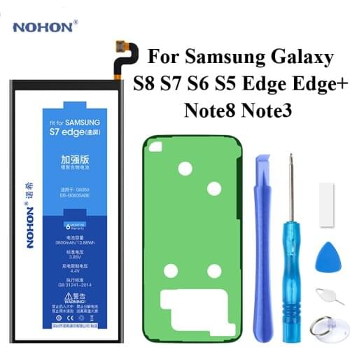 Nohon Battery For Samsung Galaxy Note 8 3 S8 S7 S6 S5 Edge S8Edge S7Edge S6Edge S6Edge+ Note3 Note8 SAM Replacement Battery New