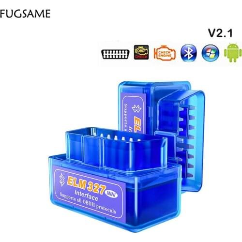 FUGSAME Mini Elm327 V2.1 Bluetooth OBD2 II Car Diagnostic Adapter Scan Tool OBDII Code Reader For Android/Symbian Protocol