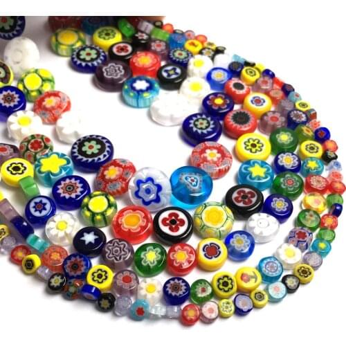 Natural Semi Precious Stone Beads Thousand flowers Glass Loose Beads Making Necklaces Bracelets Earrings For DIY 4/6/8/10/12mm