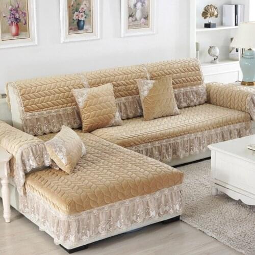 Sofa Cover Velvet Cushions Cushion Cover Plush Sofa Towels Funiture Protectors Set Pads Couch Sofas Towel For Living Room Decor
