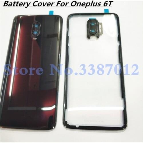 100% Original Material Glass Rear Housing Door For Oneplus 6T Oneplus6T Back Battery Cover Case+Camera Lens Replacement Parts