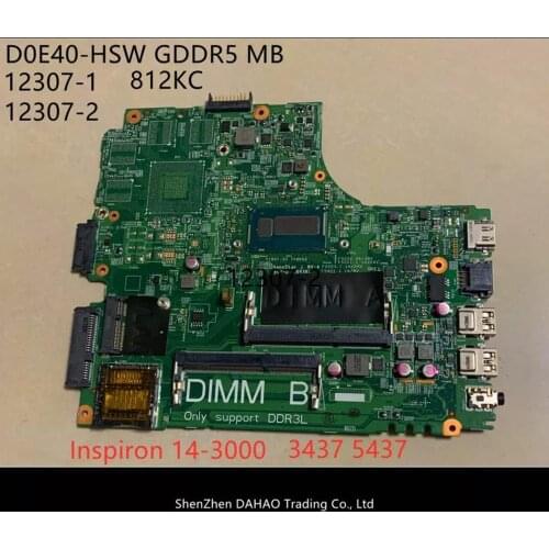 CN-09DJXD 09DJXD FOR Dell inspiron 3437 5437 Laptop Motherboard DOE40-HSW 12307-2 PWB VKJ89 with 2955U CPU Tested ok