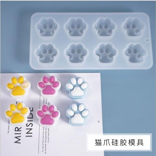 DIY Cute Cat Claw Silica Gel Mold Process Production Cat Claw Drop Rubber Mold Decorative Key Chain Pendant Silicone Mold