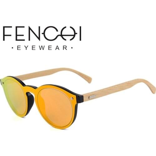 FENCHI Bamboo Wood Polarized Sunglasses Men Women 2019 Mirror Lens Sun Glasses Brand Design Handmade Zonnebril Dames