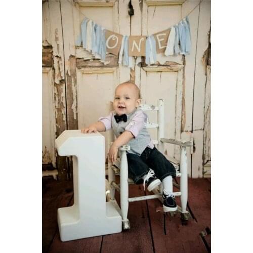 Custom Light Blue ONE Banner Baby Boy Highchair bunting Prince first birthday Flag baby 1st Party Decorate Home Nursery Garland