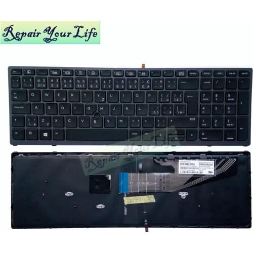 CZ laptop keyboard For HP ZBOOK 15 17 G3 Czech black with grey frame backlight mobile pointer original accessories