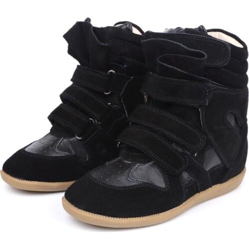Bobby Wedges Genuine Leather Casual Breathable Height Increasing Platform Designer Shoes Women Luxury 2021 Sneakers