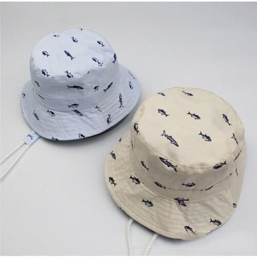 Summer Panama for Boy and Girls Print Pot Fisherman Hat Boys Plaid Hat Double Sided Baby Sun Hat Children Outdoor Protection Cap