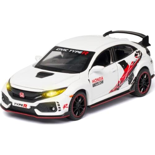 Free Shipping New 1:32 HONDA CIVIC TYPE-R Alloy Diecasts Car Model With Sound Light Collection Car For Children Gift Toy Machine