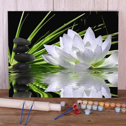 Orchid Flower Paint By Numbers Complete Kit Acrylic Paints 50*70 Paiting By Numbers Home Decor For Wholesale