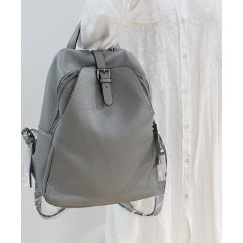 2021 new leather shoulder bag womens bag leisure bag versatile fashion soft leather backpack womens head leather backpack