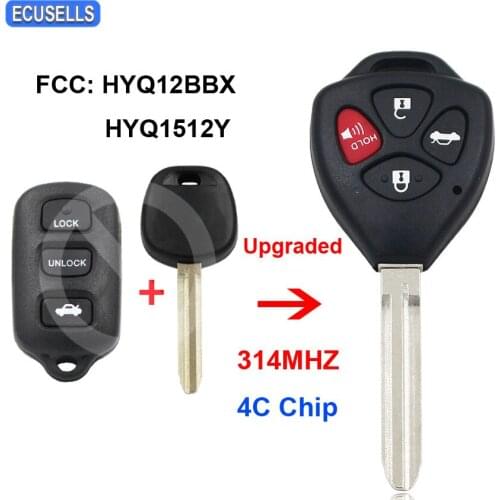 Upgraded Remote Key 314Mhz 4C Chip for Toyota Avalon 1998 1999 2000 2001 2002 2003 2004 FCC ID: HYQ12BBX HYQ1512Y TOY43 Blade