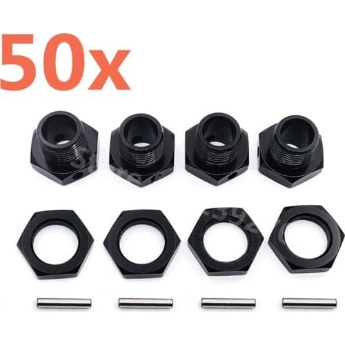 Wholesale 50Sets/lot HSP Tires Adapter Alum Hex Hubs Wheel Nut With Pins Set Screws 17mm for 1/8 Nitro Hyper Buggy RC Car Hobby