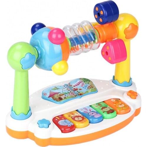 Children Piano Toy Baby Rotating Music Piano with Light Sound Educational Toy Kids Musical Instrument Toy Gift