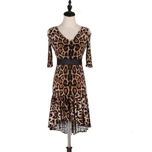 Salsa dress dancing dress women latin vestido salsa mujer junior leopard latin dress for girls lq059