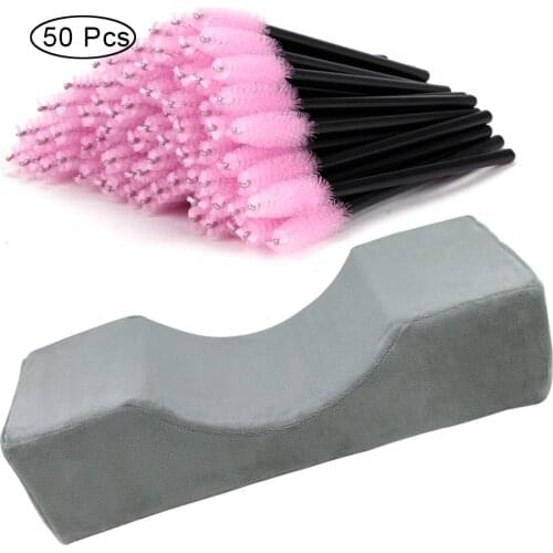 Eyelash Pillow Headrest Neck Lash Pillow Eyelash Extension Tools and Disposable Microbrush Applicator Spooler Makeup Brushes Too