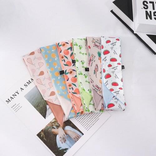 2021 New Summer 100*6 Long Ins Fashion Female Small Scarf Silk Scarf Female Flowers Wrist Tie Hair Ribbon Thin Style For Women