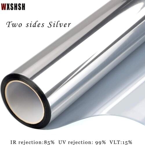 8m Length Silver Thermal Insulation Glass Sticker Sun Blocking Private Anti-UV One Way Perspective Durable Stained Film