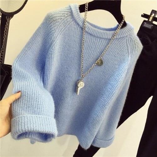 Winter Candy Color Sweater Women Knitted Sweaters And Pullovers Female Pull Femme Tricot Bottom Sweater crop top Jumper