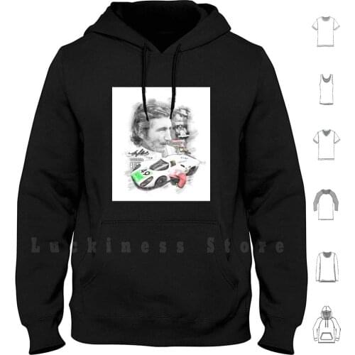 Jo Siffert Hoodie Long Sleeve Racing Speed Driver Racetrack Le Mans Monza Monaco Daytona Winner Motor Racing Car Indy