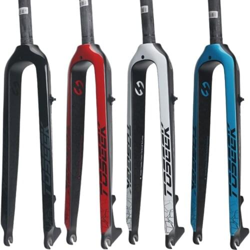 TOSEEK Ultralight Full Carbon Fiber Rigid Fork Hard Disc Brake 26 27.5 29 inch Mountain Bike Straight Tube 100mm
