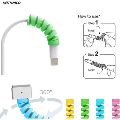 Universal 4'lü Spiral Renkli Kablo Koruyucu Cep Telefonu Bilgisayar Elektronik Kablo Bükülme Önleyici