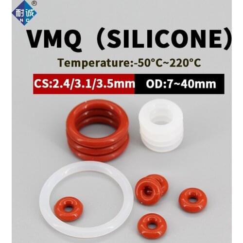 Silicone rubber O-ring sealing gasket ring gasket thickness CS2.4/3.1/3.5 air-tight waterproof soft elastic rubber
