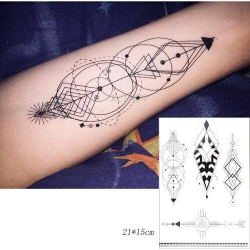 Waterproof Temporary Tattoo Sticker triangle moon sun fake tatto flash tatoo tatouage Stickers foot hand for girl women men