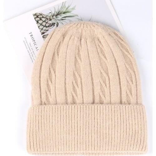 Women Hat Winter Angora Knit Beanie Autumn Warm Skiing Accessory For Teenagers Sports Outdoor