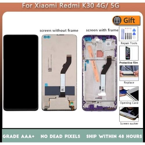 6.67" AMOLED For Xiaomi Redmi K30 M1912G7BE, M1912G7BC LCD Screen Display +Touch Panel Digitizer For Xiaomi Redmi K30 Lcd Frame