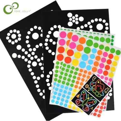 10/15pcs DIY Colorful Dot Primary Puzzle Stickers Games DIY Cartoon Animal Learning Education Toys For Children Gift DDJ