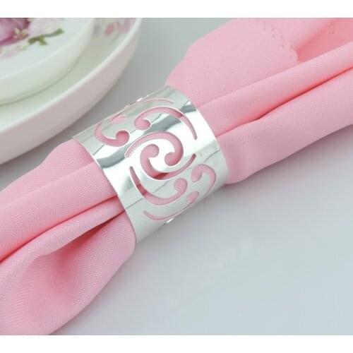 12pcs/lot Free Shipping Alloy Silver Napkin Ring For Wedding Round Banquet Napkin Holder
