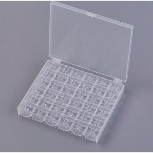 2Boxes Transparent Plastic 36 Spools Household Line Empty Sewing Machine Line Axis,with Transparent Bobbin Box 36pcs/box