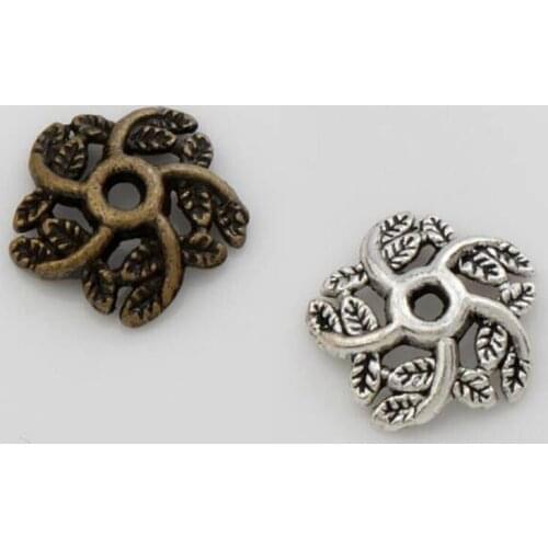 360Pcs 10.8x10.6mm Tibetan Silver Bronze Plat Wealth Of Leaf Bead Cap Jewelry Findings Components L1054