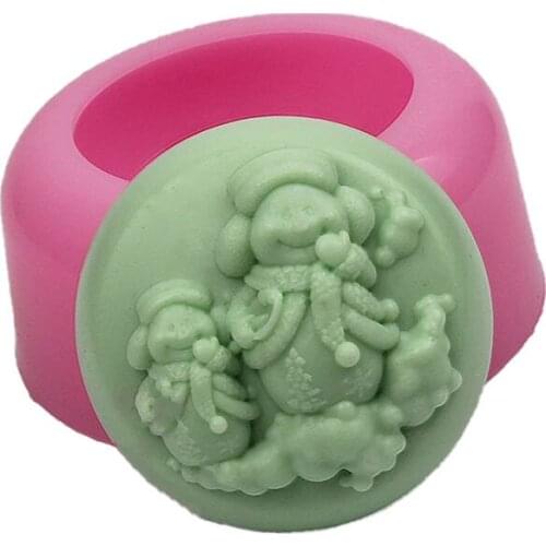 3D Christmas Snowman DIY Handmade Soap Food Grade Silicone Mold Chocolate Fondant Tools Cake Decors Candle Craft Mould Supplies