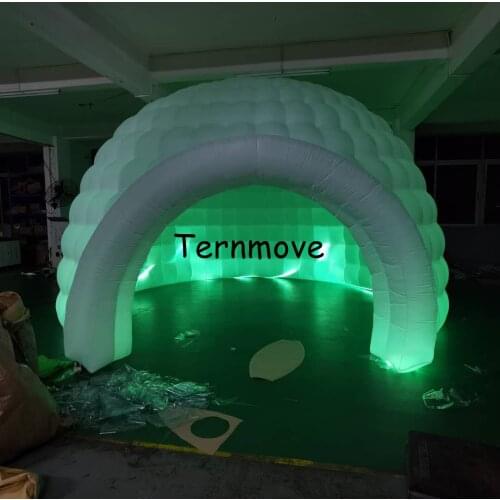 5m white inflatable igloo tent with LED lighting / dome party tent / inflatable promotion air igloo tent for event