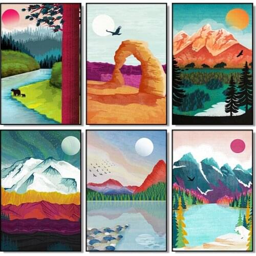 5D Diy Diamond Painting Landscape Full Diamond Cross Stitch Set Diamond Mosaic Art Picture Home Decoration