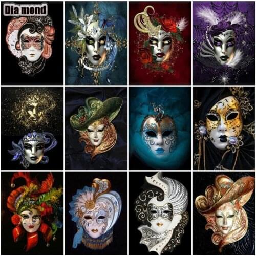 5D DIY Diamond Painting Abstract Woman Full Square Diamond Embroidery Woman Mask Rhinestones Mosaic Cross Stitch Home Decoration