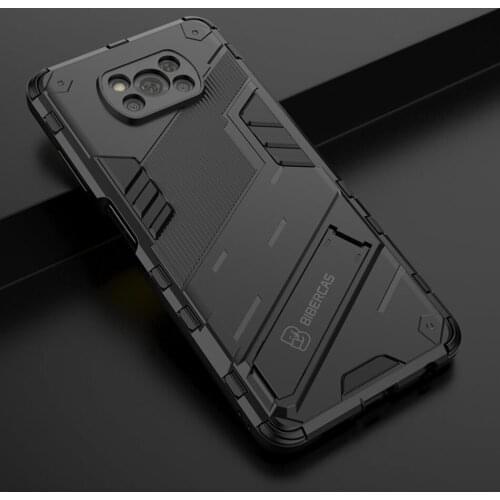 Mi Poco X3 NFC Shockproof Case For Xiaomi Pocophone X3 NFC Punk Cool Back Cover Poco X3 3X Stand Case Mi Poco X3 NFC Fundas