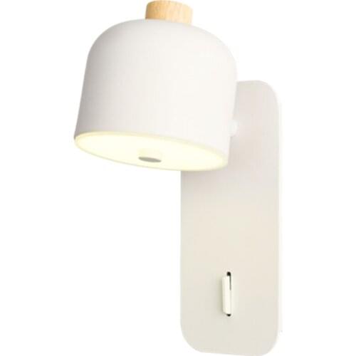 Wooden Study Wall Lamp With Switch Nordic Style Wall Lamp Modern Simple Bedroom Bedside Lamp Free Shipping