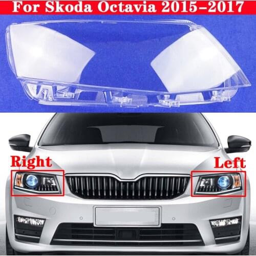 For Skoda Octavia 2015-2017 Car Front Headlight Cover Auto Headlamp Lampshade Lampcover Head Lamp light Covers glass Lens Shell
