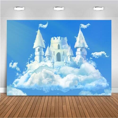 White cloud background for photography newborn baby shower backdrop for photo studio party decoration supplies castle princess