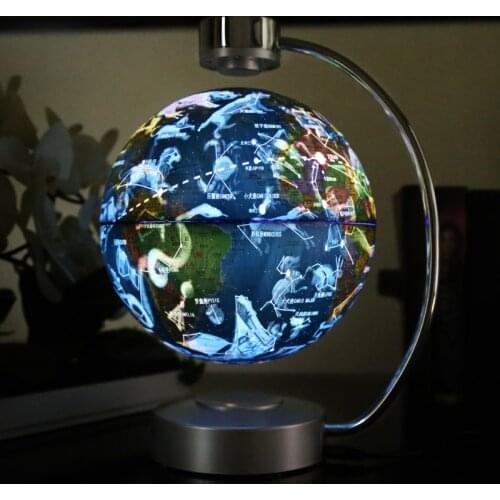 Personality magnetic levitation globe 8 inch constellation rotation creative office gifts custom potted moon lamp