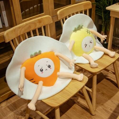 Kawaii Round Fruits Egg Plush Toy Sofa Chair Seat Pillow Cushion Cartoon Room Decor Baby Girls Kids Peach Pineapple Gifts