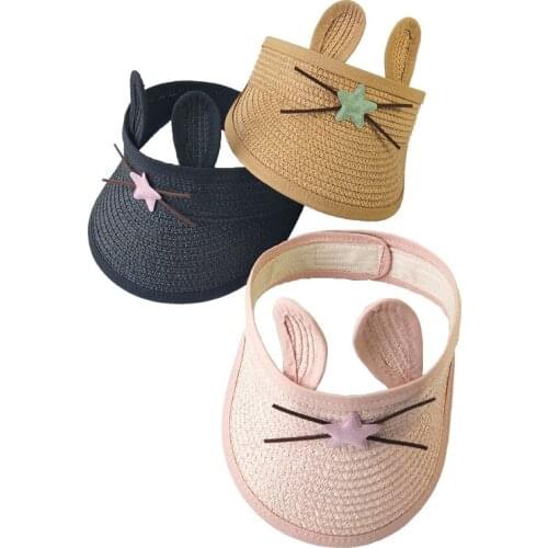 Summer Baby Adjustable Straw hat thin boys girls Princess Kid Child Sun Cute Protection Cap Beach Shade Empty Top hat 1-4 Yeras